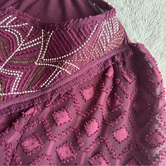 Anthropologie One September Madiran Embroidered Sequin Bohemian Peasant Blouse - Picture 6 of 15